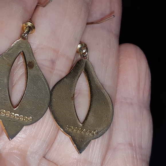 Roccoco Enamel Pierced Earrings - Picture 2 of 5